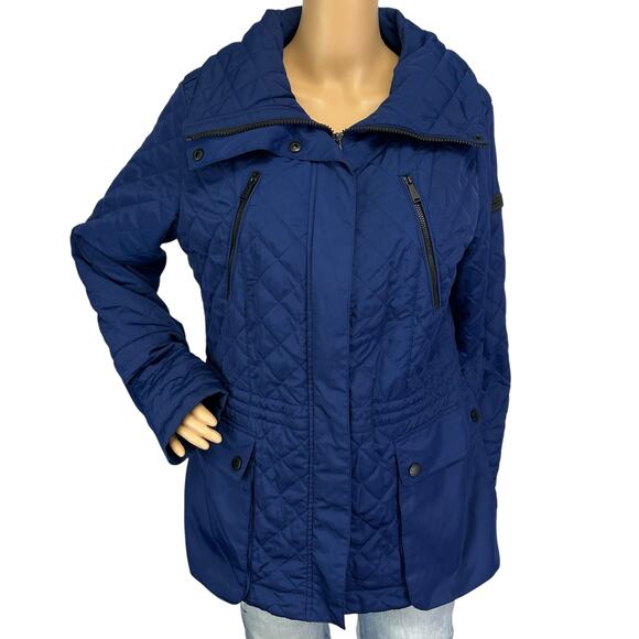 BCBGeneration Quilted Puffer Coat Royal Blue Jacket Size L - Picture 2 of 15